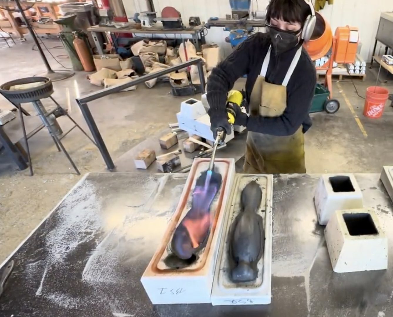 Casting process for a butterfly sculpture